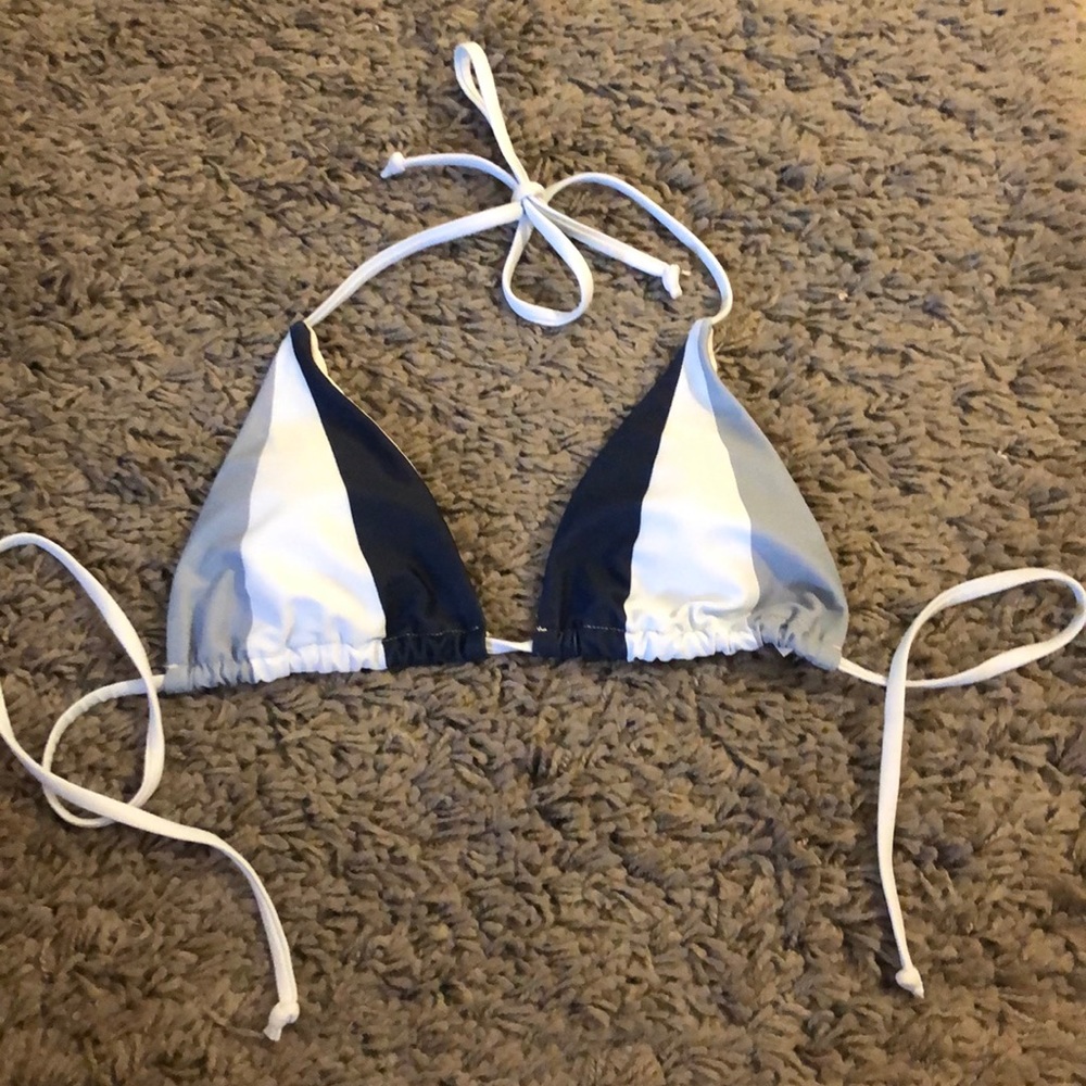 Blue stripped swimming suit top